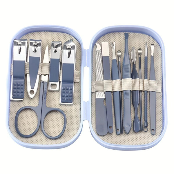 Kit Professionnel 14 Outils Manucure/Pédicure - Acier Inoxydable - Soins à Domicile
